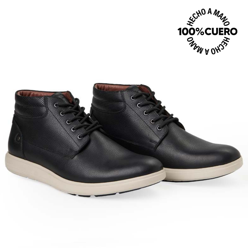 BOTÍN DERBY CASUAL ANGELO-2538 NEGRO VIALE HOMME CUERO - 4