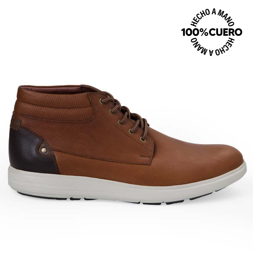 BOTÍN DERBY CASUAL ANGELO-2538 MIEL VIALE HOMME CUERO - 1