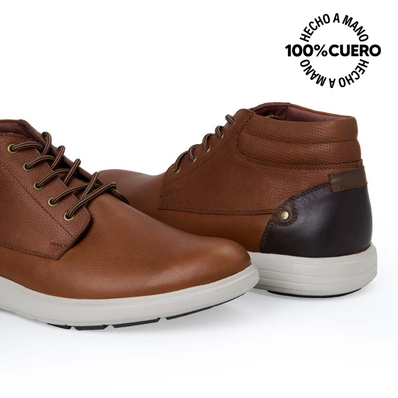 BOTÍN DERBY CASUAL ANGELO-2538 MIEL VIALE HOMME CUERO - 2