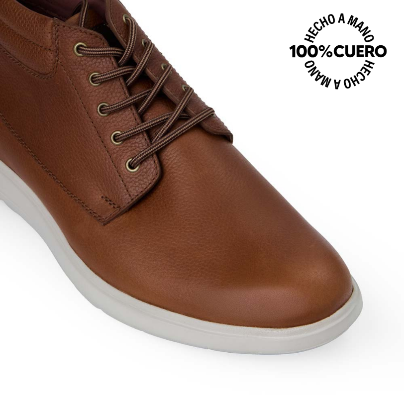 BOTÍN DERBY CASUAL ANGELO-2538 MIEL VIALE HOMME CUERO - 3