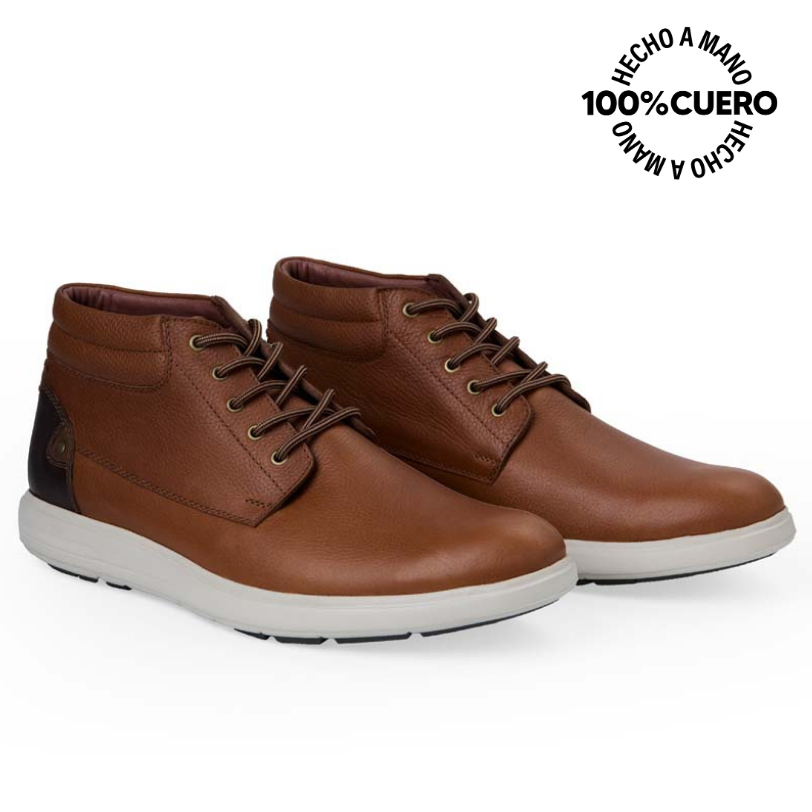 BOTÍN DERBY CASUAL ANGELO-2538 MIEL VIALE HOMME CUERO - 4