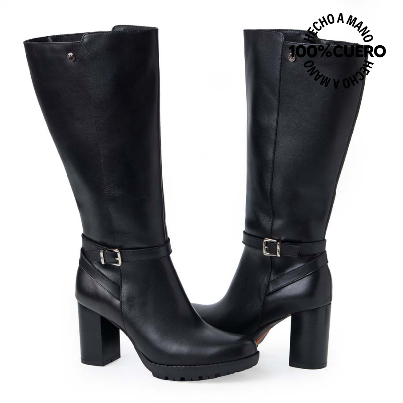 BOTA ALTA JODHPUR CASUAL FER-2531 NEGRO VIALE CUERO - 2