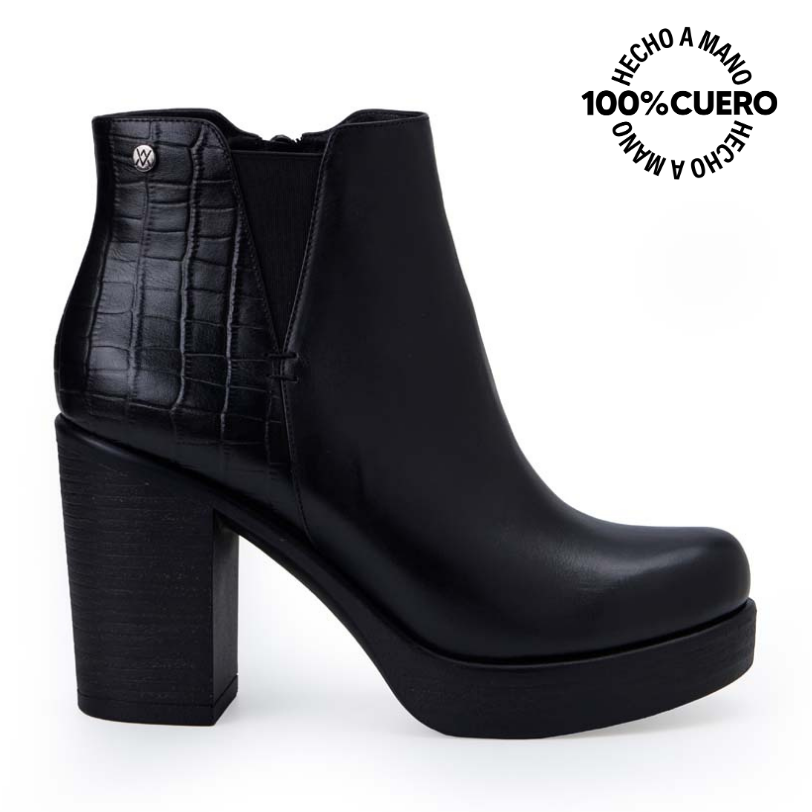 BOTÍN CHELSEA CASUAL LINDA-2517 NEGRO VIALE CUERO - 1