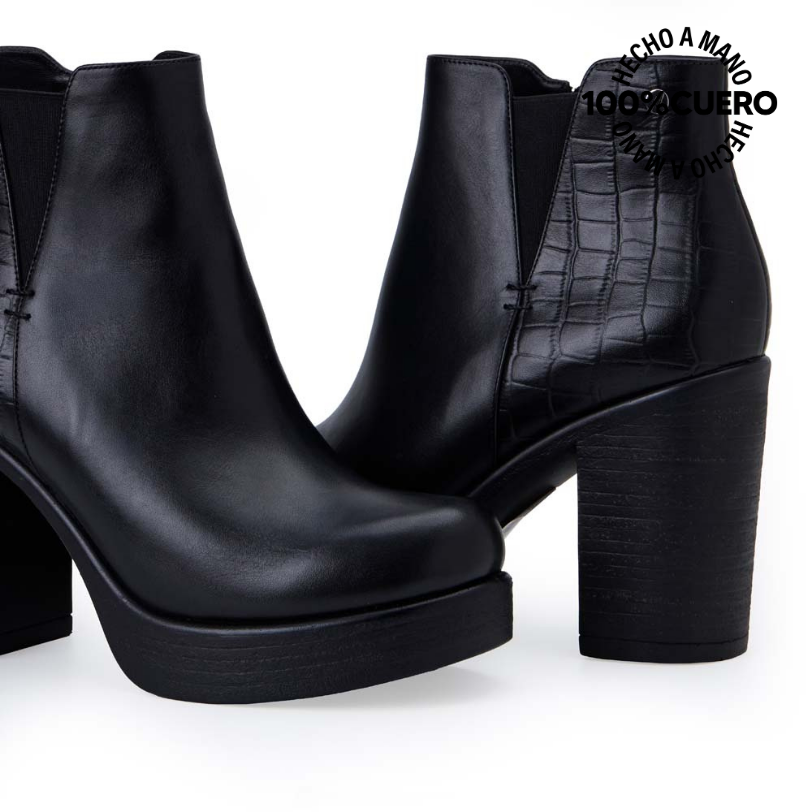 BOTÍN CHELSEA CASUAL LINDA-2517 NEGRO VIALE CUERO - 2