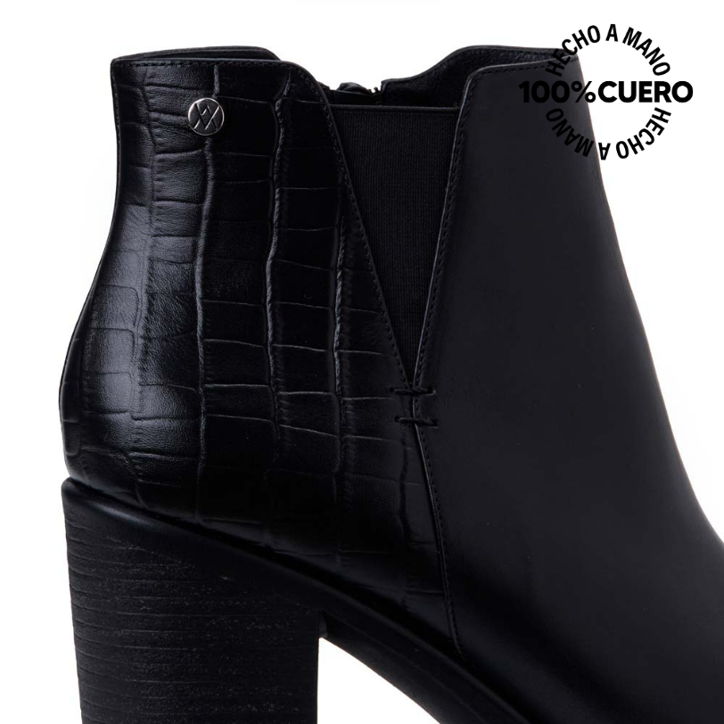 BOTÍN CHELSEA CASUAL LINDA-2517 NEGRO VIALE CUERO - 3