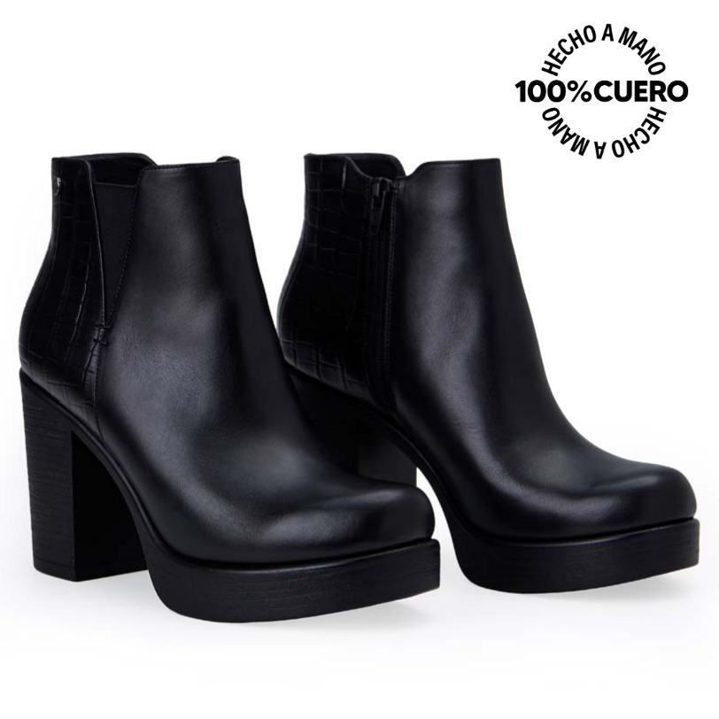 BOTÍN CHELSEA CASUAL LINDA-2517 NEGRO VIALE CUERO - 4