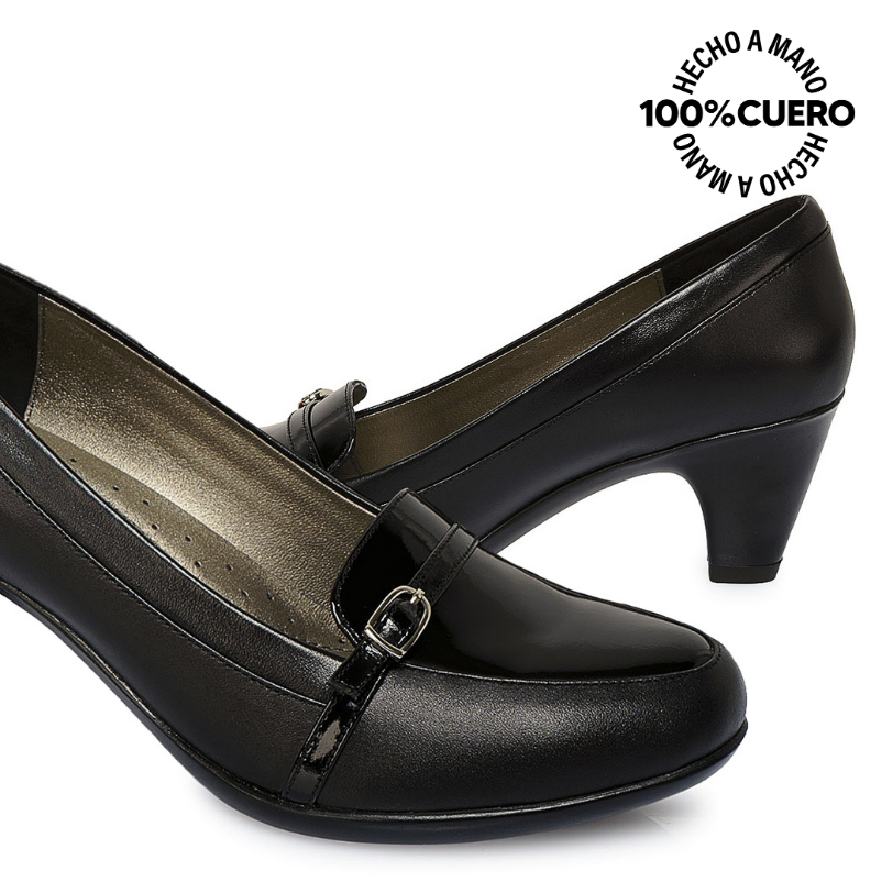 ZAPATO MOCASÍN CASUAL ECO-2514 NEGRO VIALE CUERO - 2