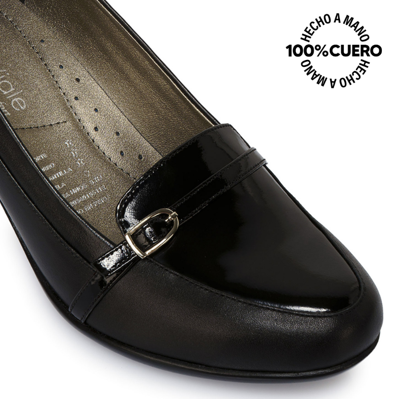 ZAPATO MOCASÍN CASUAL ECO-2514 NEGRO VIALE CUERO - 3