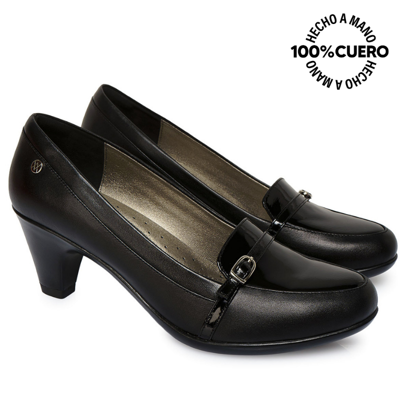 ZAPATO MOCASÍN CASUAL ECO-2514 NEGRO VIALE CUERO - 4