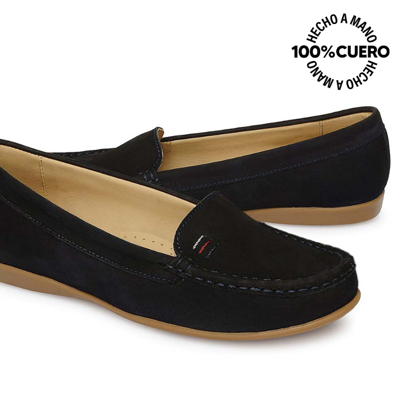 ZAPATO MOCASÍN CASUAL FAV-2501 AZUL VIALE CUERO - 2
