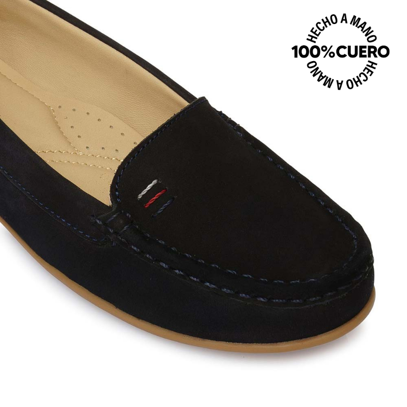 ZAPATO MOCASÍN CASUAL FAV-2501 AZUL VIALE CUERO - 3