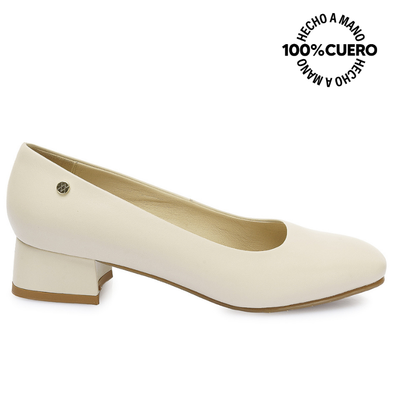 ZAPATO REINA VESTIR ROSY-2502 VAINILLA VIALE CUERO - 1