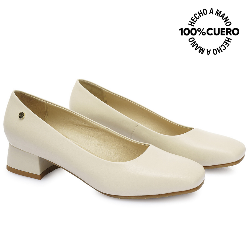 ZAPATO REINA VESTIR ROSY-2502 VAINILLA VIALE CUERO - 4
