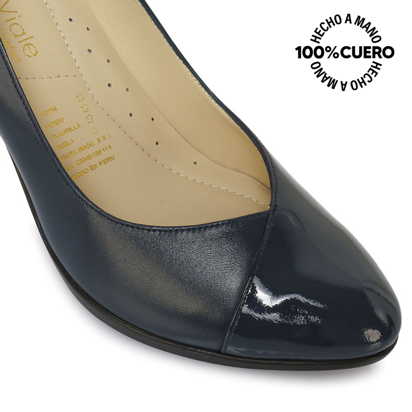 ZAPATO REINA CASUAL ECO-2515 AZUL VIALE CUERO - 3