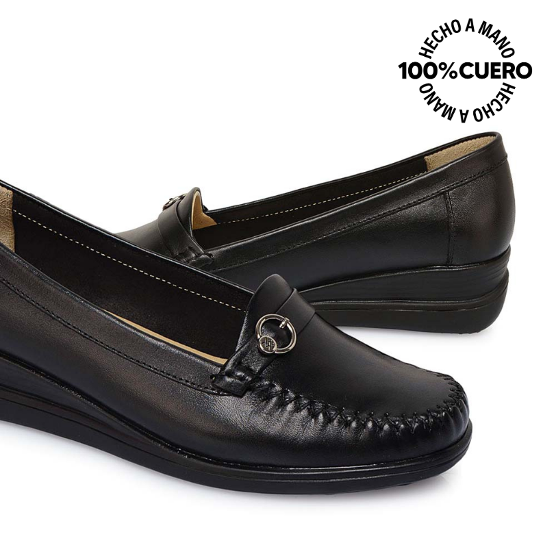 ZAPATO MOCASÍN CASUAL DK-2512 NEGRO VIALE CUERO - 2