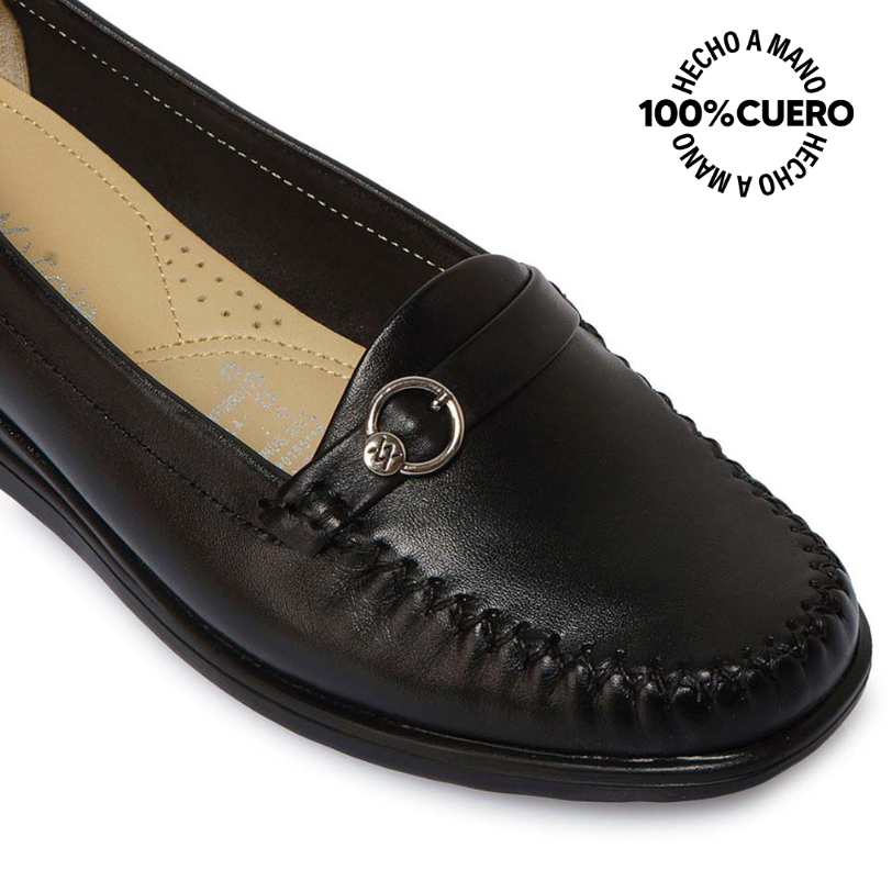 ZAPATO MOCASÍN CASUAL DK-2512 NEGRO VIALE CUERO - 3