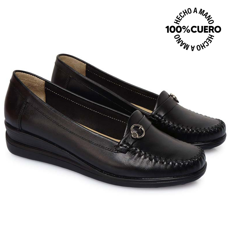 ZAPATO MOCASÍN CASUAL DK-2512 NEGRO VIALE CUERO - 4