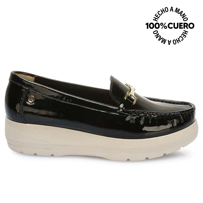 ZAPATO MOCASÍN CASUAL DOM-2508 NEGRO VIALE CUERO - 1