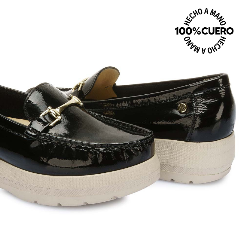 ZAPATO MOCASÍN CASUAL DOM-2508 NEGRO VIALE CUERO - 2