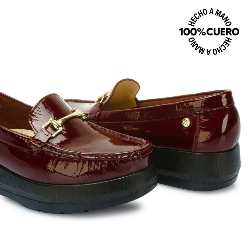 ZAPATO MOCASÍN CASUAL DOM-2508 CHERRY VIALE CUERO - 2