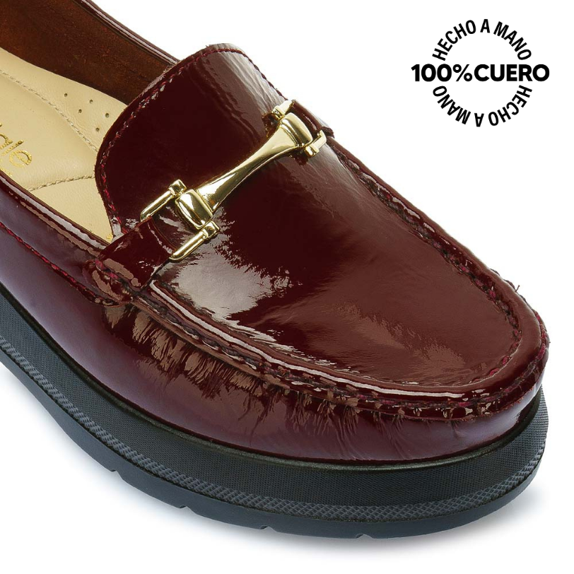 ZAPATO MOCASÍN CASUAL DOM-2508 CHERRY VIALE CUERO - 3