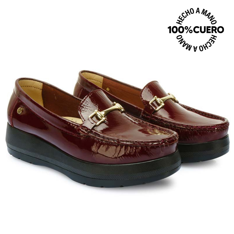 ZAPATO MOCASÍN CASUAL DOM-2508 CHERRY VIALE CUERO - 4