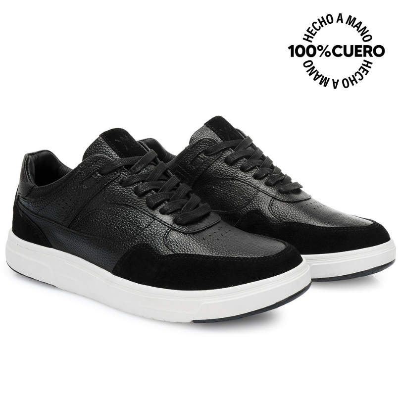 ZAPATILLA CASUAL RICARDO-2522 NEGRO VIALE HOMME CUERO - 4