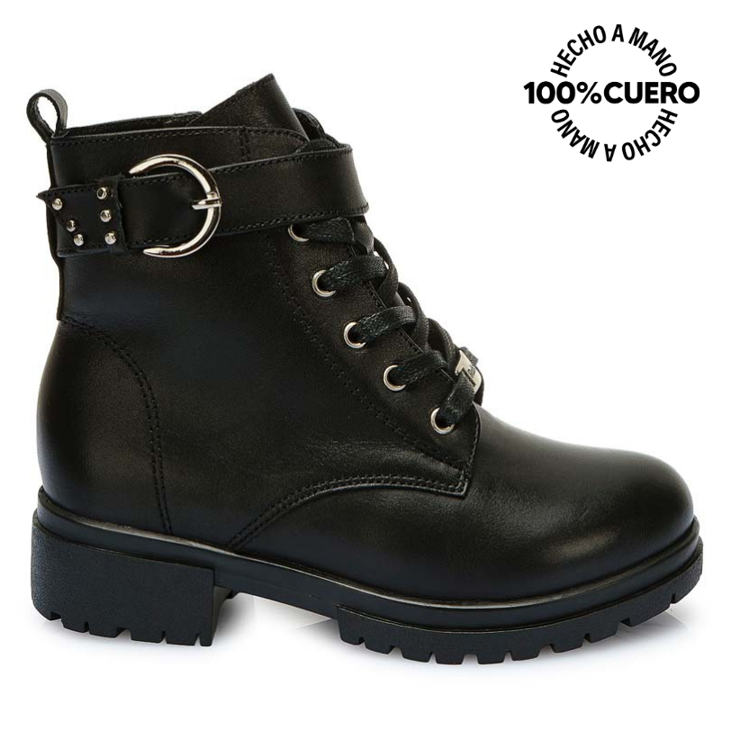 BOTÍN DERBY CASUAL YADIRA-2533 NEGRO RABBIT CUERO - 1