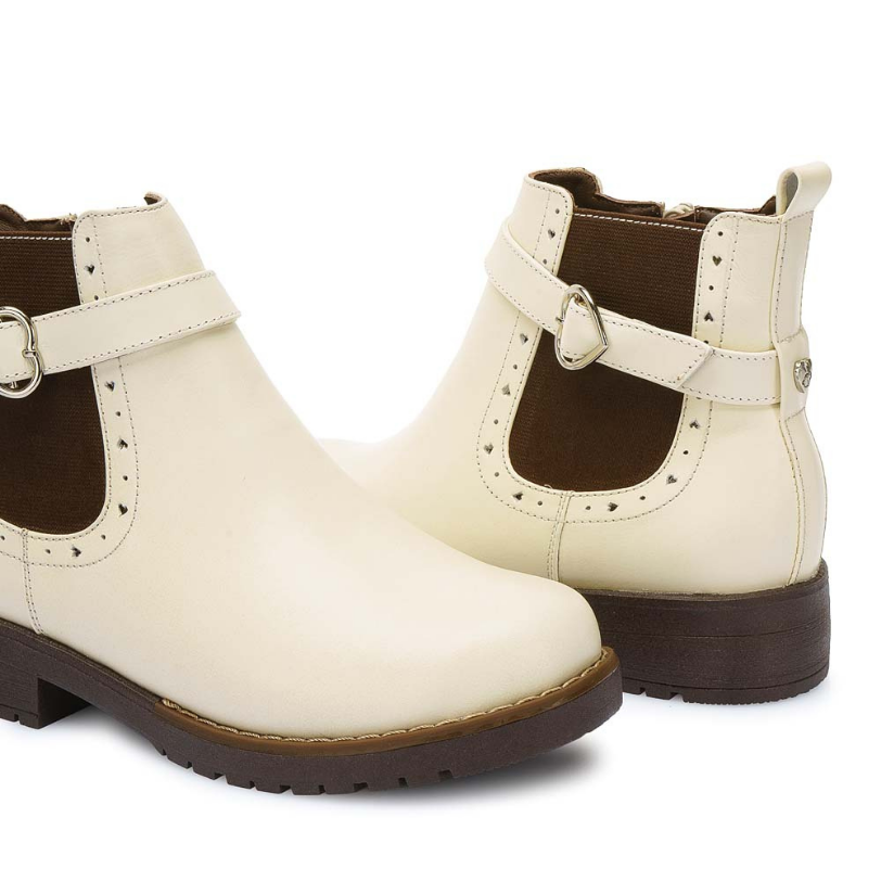 BOTÍN CASUAL YADIRA-2523 HUESO RABBIT CUERO - 2