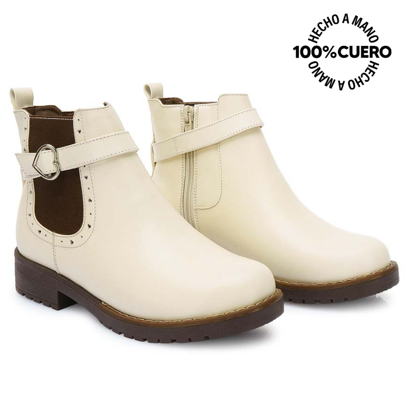 BOTÍN CASUAL YADIRA-2523 HUESO RABBIT CUERO - 4