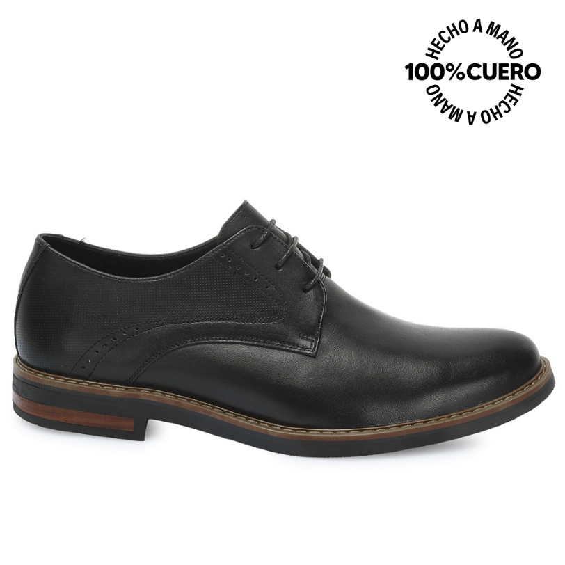 ZAPATO DERBY CASUAL RICARDO-2528 NEGRO VIALE HOMME CUERO - 1