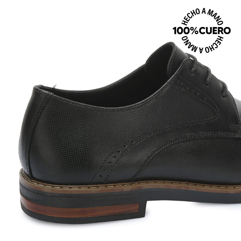 ZAPATO DERBY CASUAL RICARDO-2528 NEGRO VIALE HOMME CUERO - 3