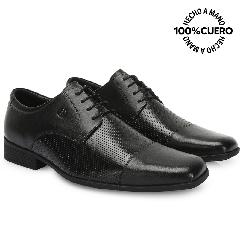 ZAPATO DERBY CASUAL EDER-2504 NEGRO VIALE HOMME CUERO - 4