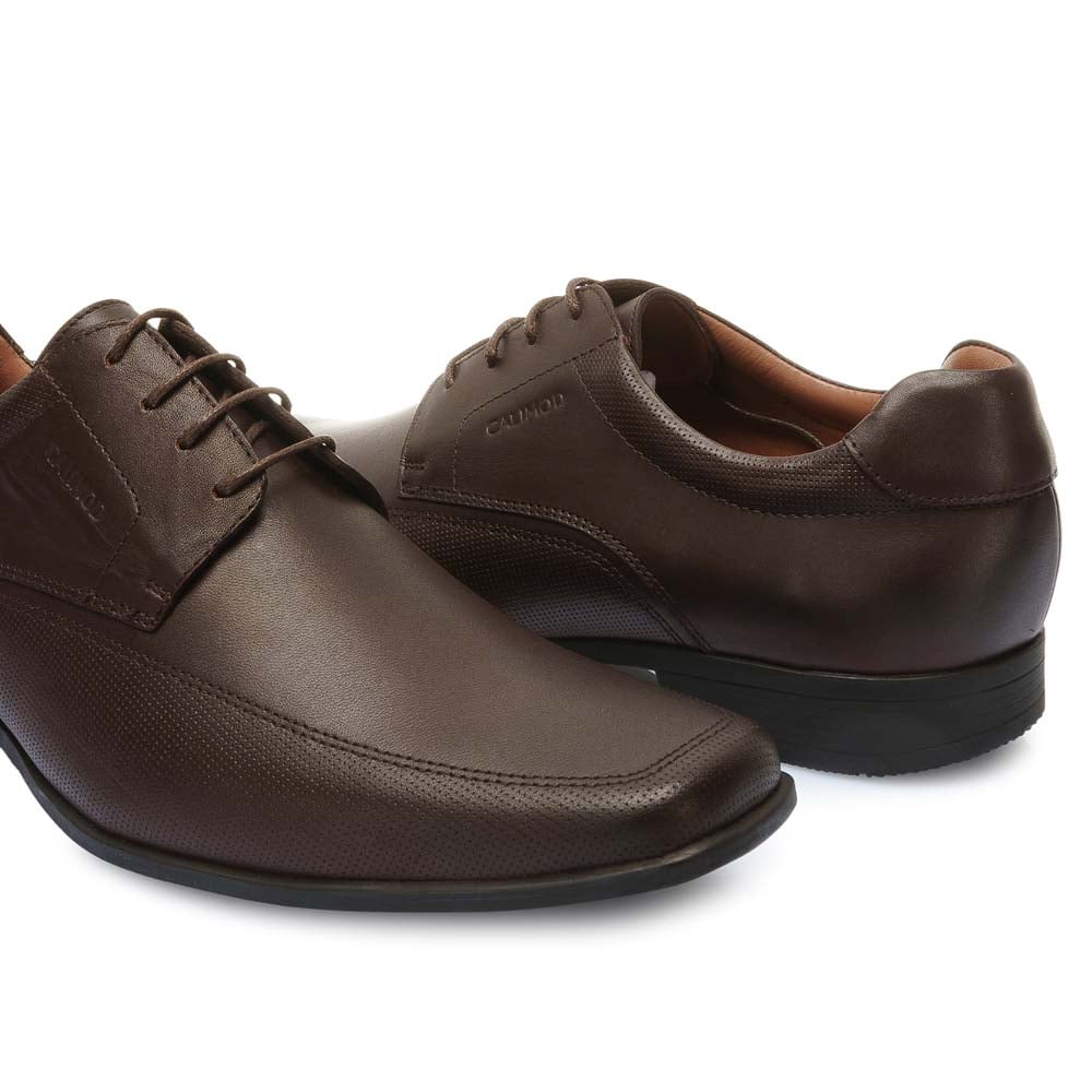 ZAPATO DERBY VESTIR VEM-008 MARRON CALIMOD CUERO - 2