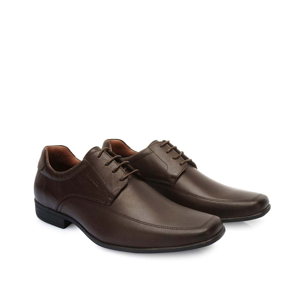 ZAPATO DERBY VESTIR VEM-008 MARRON CALIMOD CUERO - 3