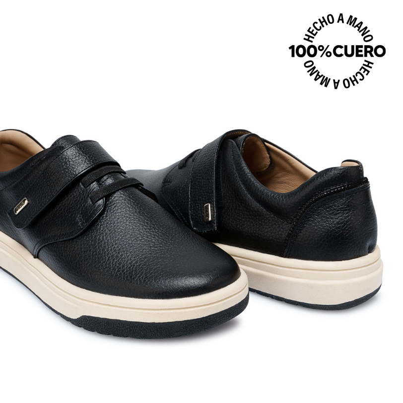ZAPATO SLIP ON CASUAL SHAM-2510 NEGRO VIALE CUERO - 2