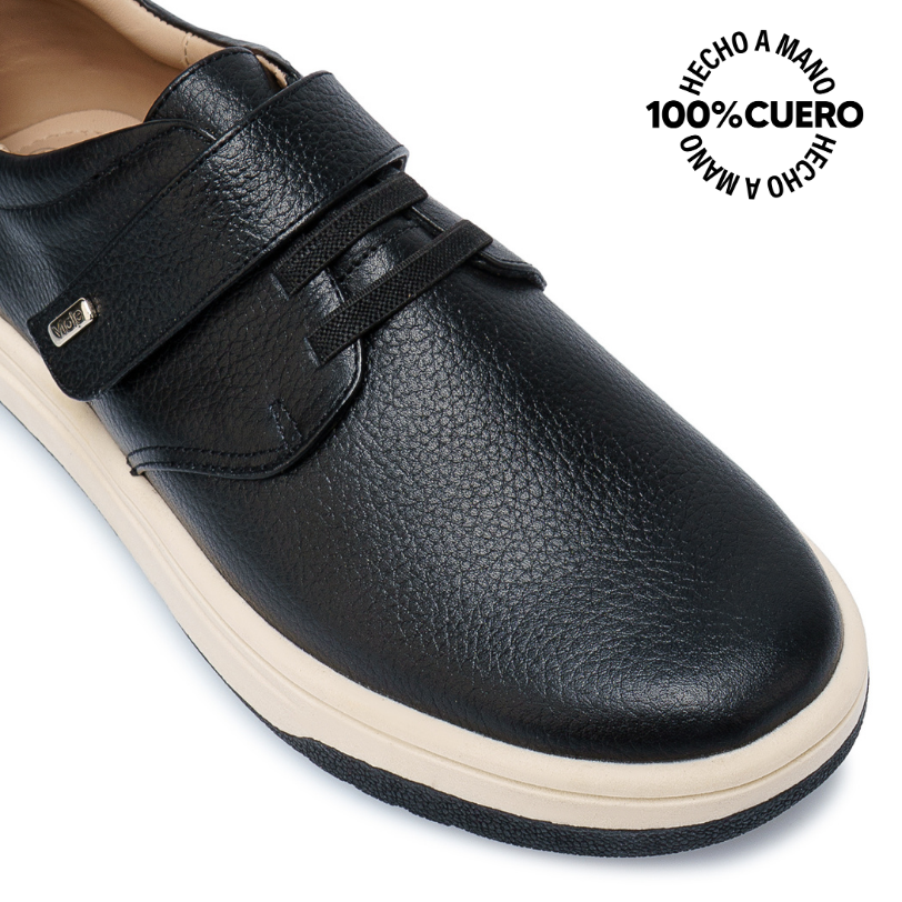 ZAPATO SLIP ON CASUAL SHAM-2510 NEGRO VIALE CUERO - 3