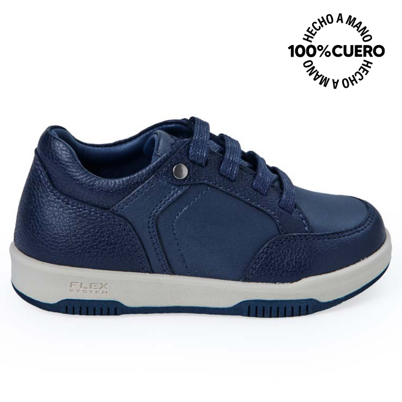 ZAPATILLA CASUAL ANGEL-2532 AZUL RABBIT CUERO - 1