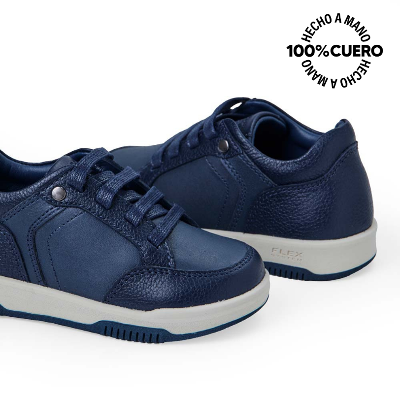 ZAPATILLA CASUAL ANGEL-2532 AZUL RABBIT CUERO - 2