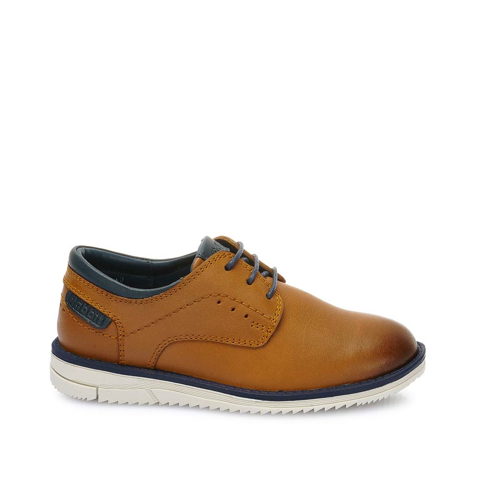 ZAPATO DERBY CASUAL ANGEL-2537 MARRÓN RABBIT CUERO - 1