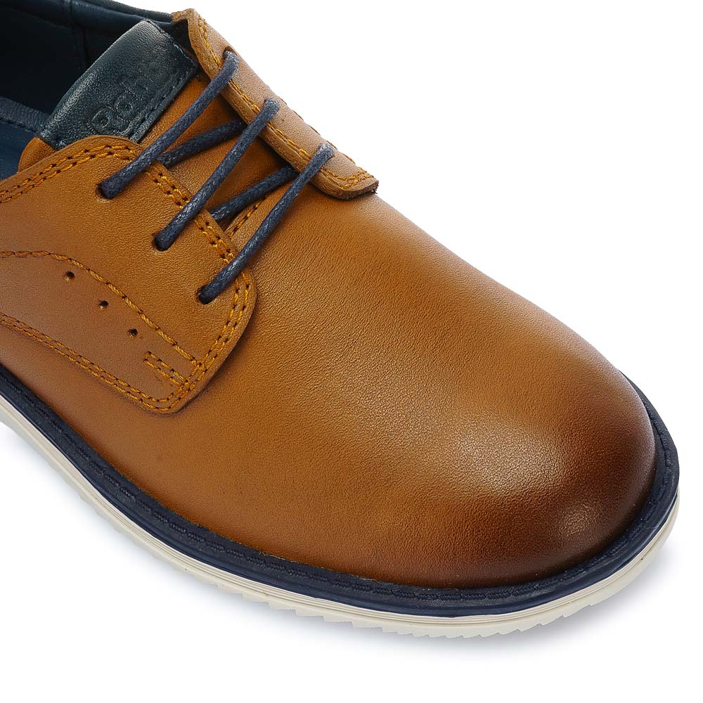 ZAPATO DERBY CASUAL ANGEL-2537 MARRÓN RABBIT CUERO - 2