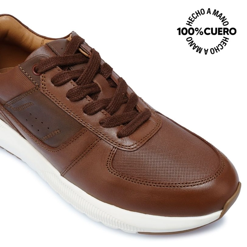 ZAPATILLA CASUAL RICARDO-2519 NATURAL VIALE HOMME CUERO - 3