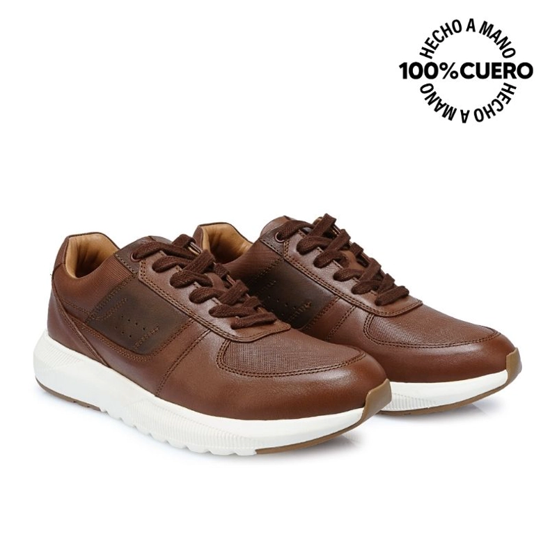 ZAPATILLA CASUAL RICARDO-2519 NATURAL VIALE HOMME CUERO - 4