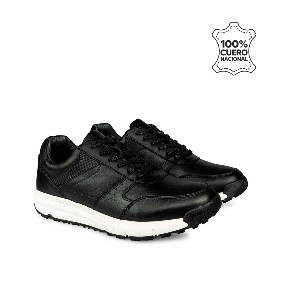 ZAPATILLA CASUAL JOSE-2508 NEGRO VIALE HOMME CUERO - 4