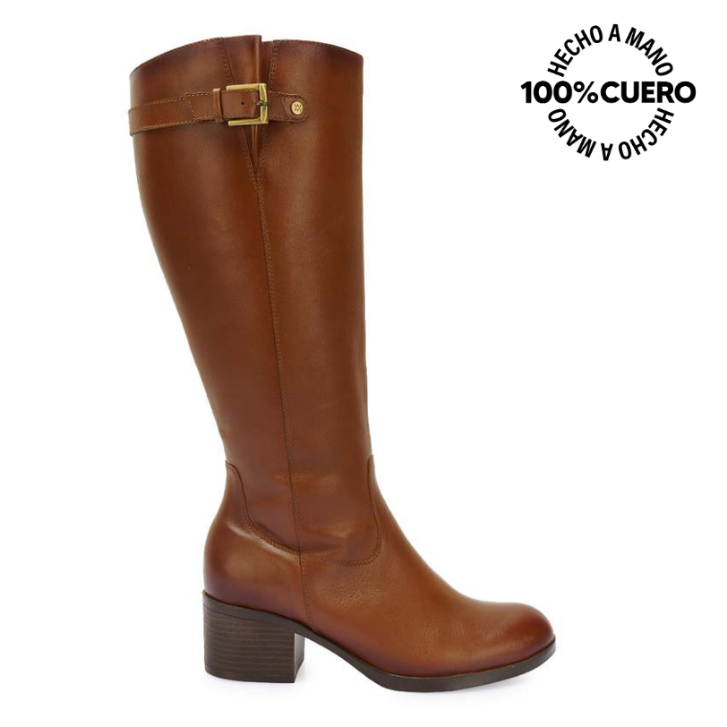 BOTA ALTA JODHPUR CASUAL FER-2530 MIEL VIALE CUERO - 1