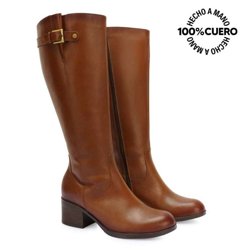 BOTA ALTA JODHPUR CASUAL FER-2530 MIEL VIALE CUERO - 4