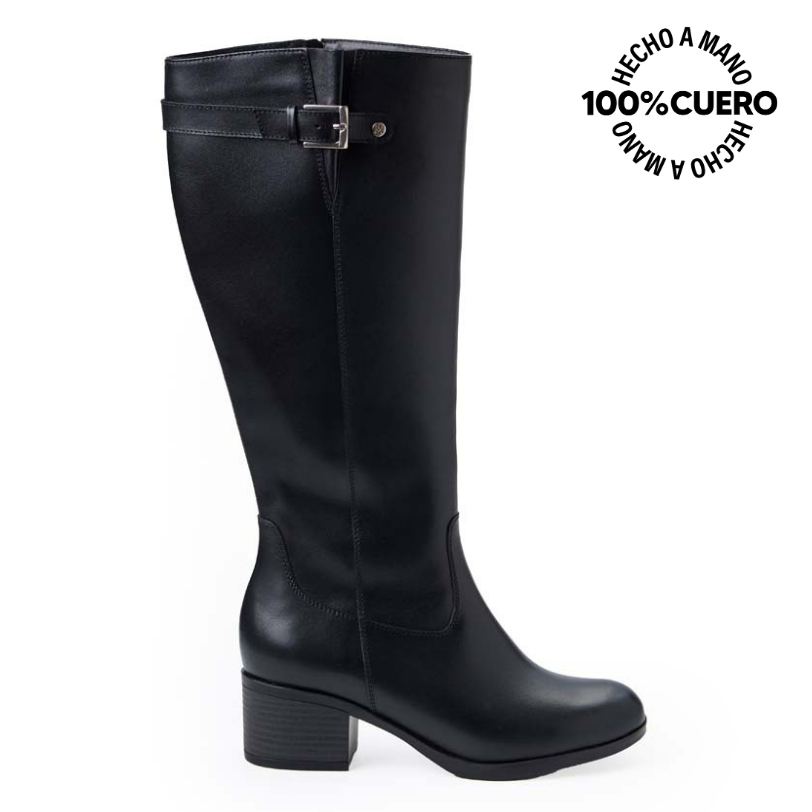 BOTA ALTA JODHPUR CASUAL FER-2530 NEGRO VIALE CUERO - 1