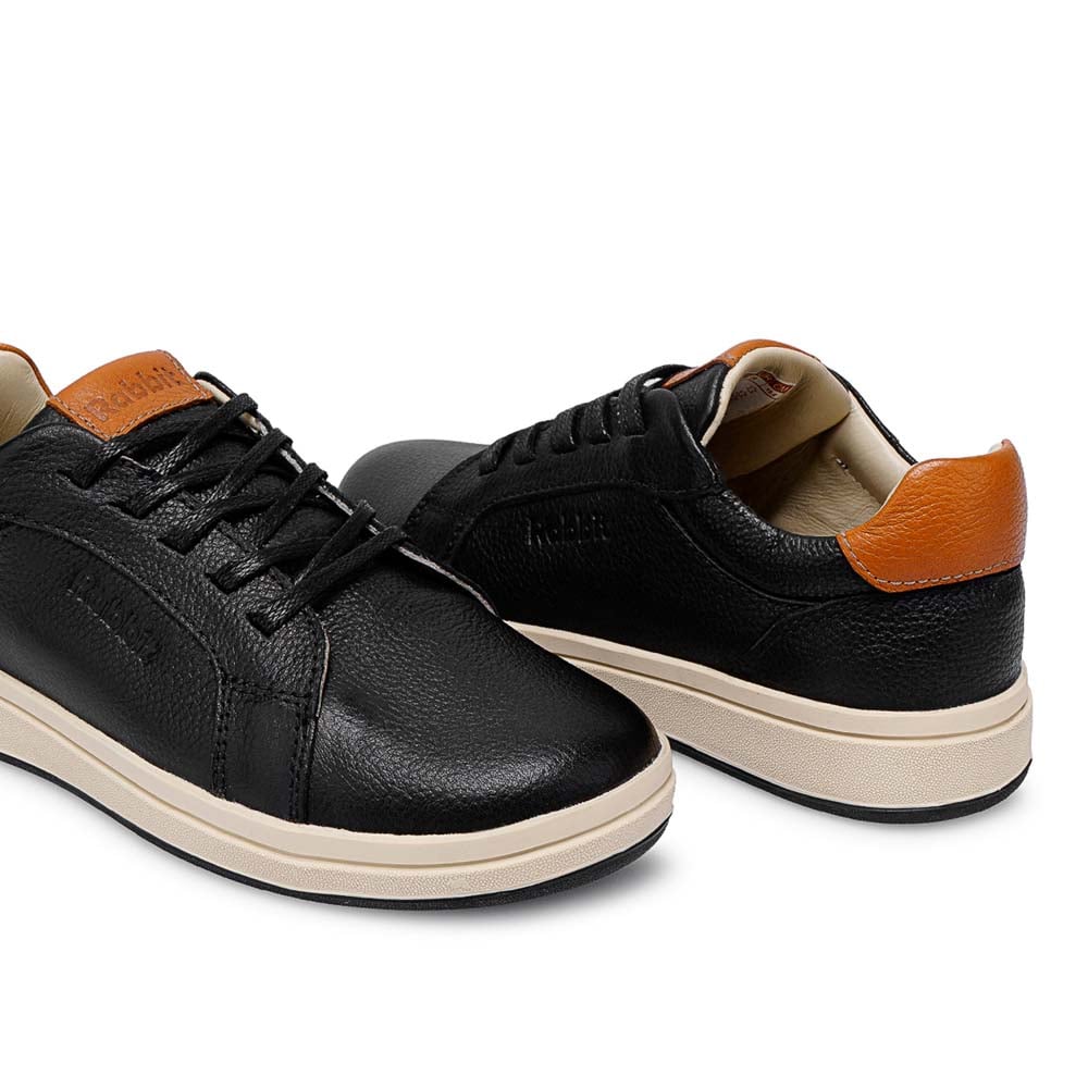 ZAPATILLA CASUAL ALEX-2519 NEGRO RABBIT CUERO - 2