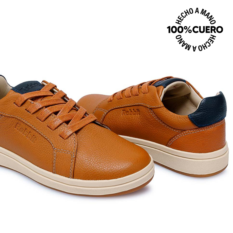 ZAPATILLA CASUAL ALEX-2519 NATURAL RABBIT CUERO - 2