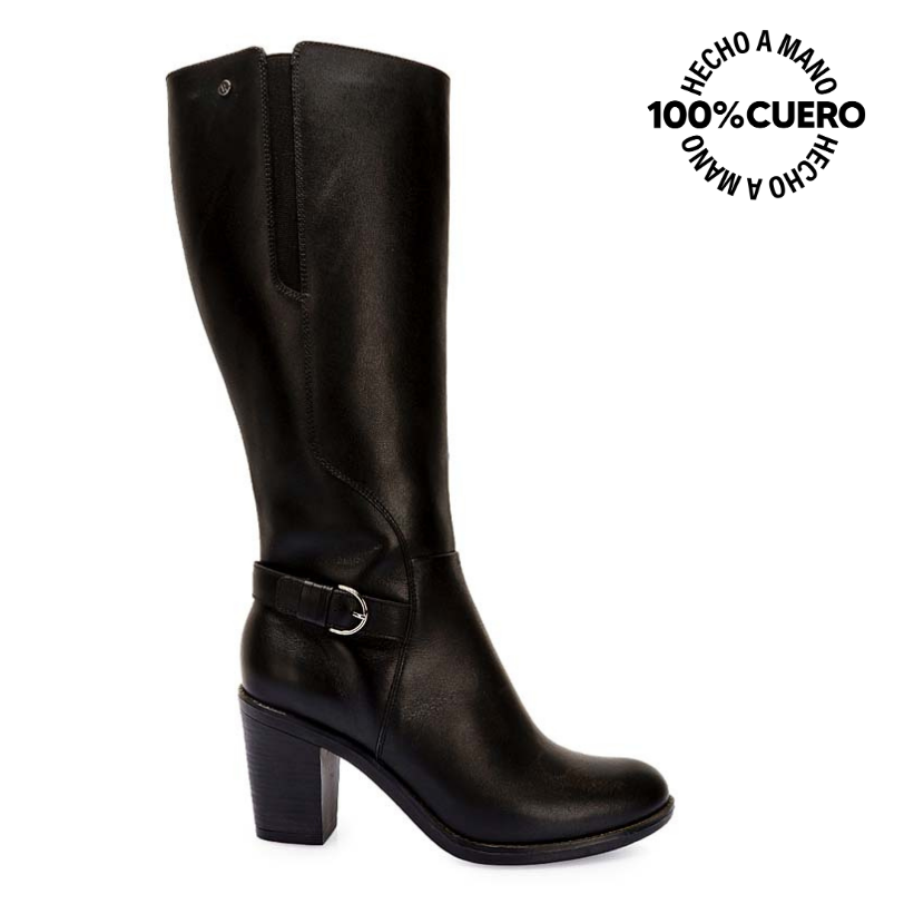 BOTA ALTA JODHPUR CASUAL FER-2529 NEGRO VIALE CUERO - 1